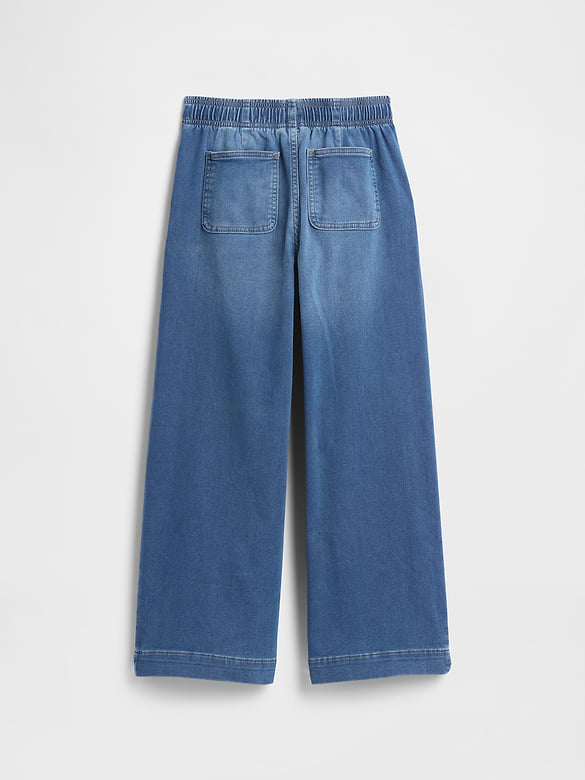 Kids High Rise Pull-On Wide-Leg Sweatpant Jeans