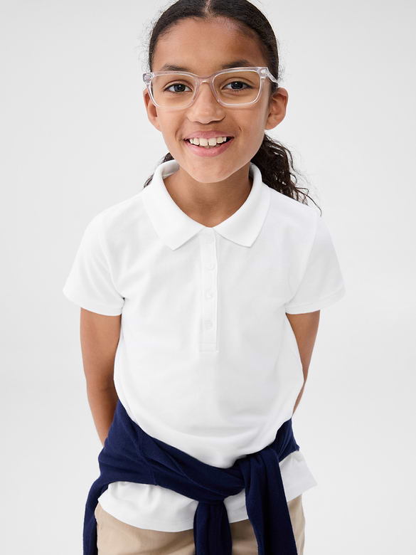 Kids Uniform Stretch Pique Polo Shirt