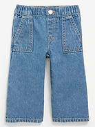 Image number 1 showing, Pull-On Baggy Utility Jeans for Baby