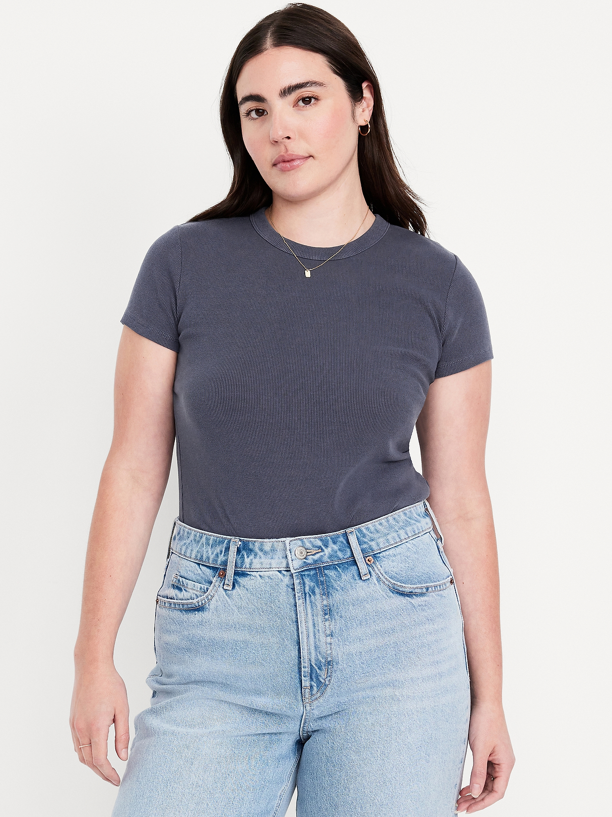 Snug Crop Ribbed T-Shirt | Old Navy
