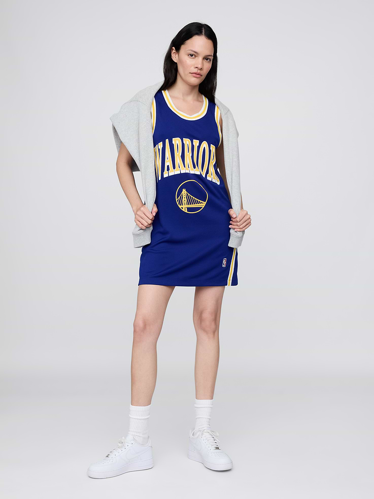 Image 3 of 5, NBA Golden State Warriors Recycled Jersey Mini Dress