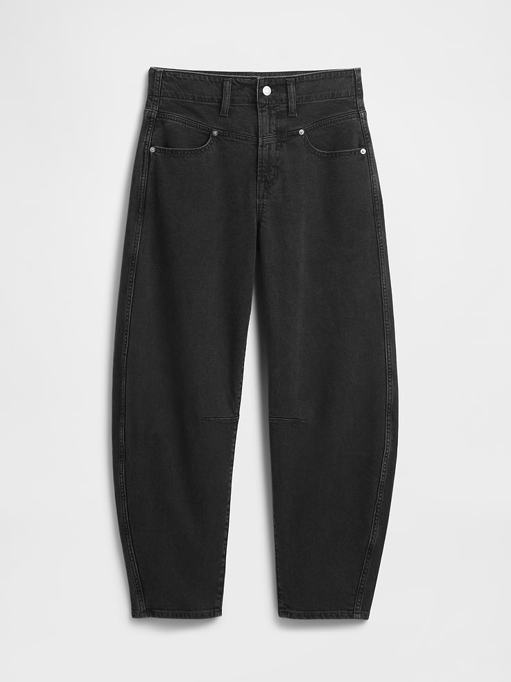 Image number 7 showing, High Rise Barrel Jeans