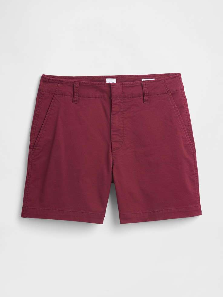 Image 7 of 7, 5" Mid Rise Downtown Khaki Shorts