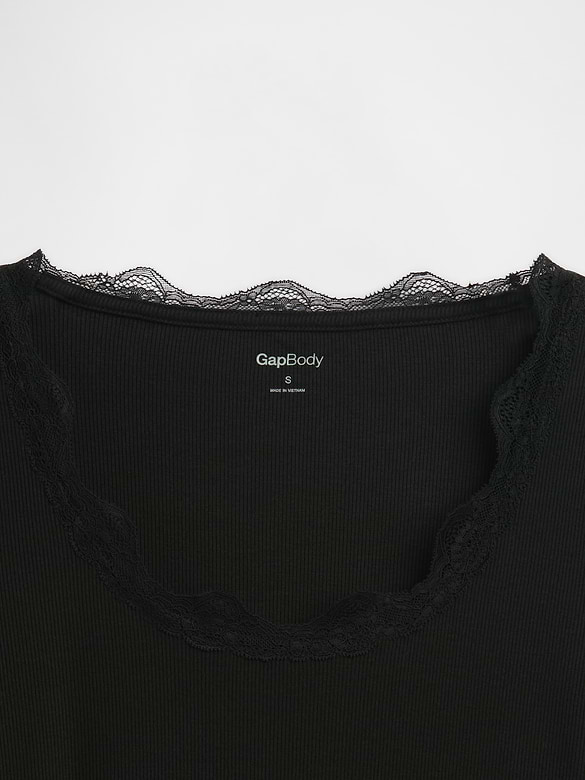 Mini Rib Lace-Trim PJ Top