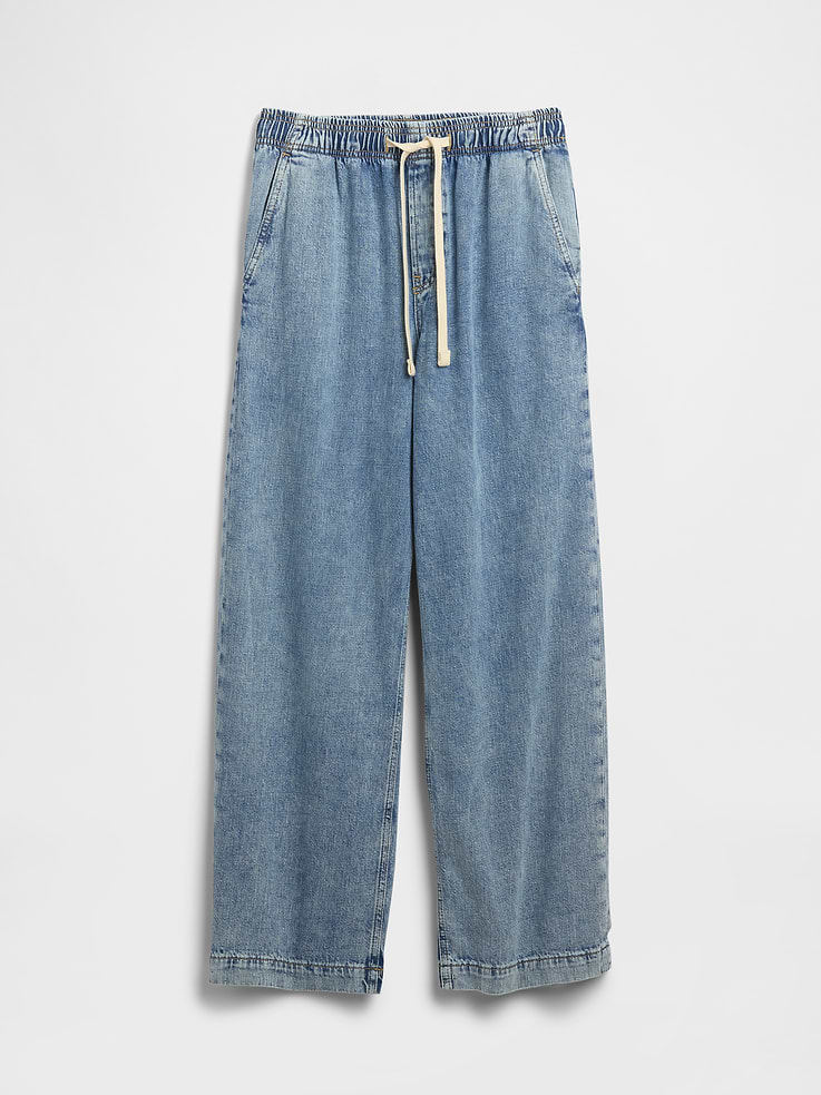 Image 7 of 7, High Rise Pull-On Wide-Leg Jeans