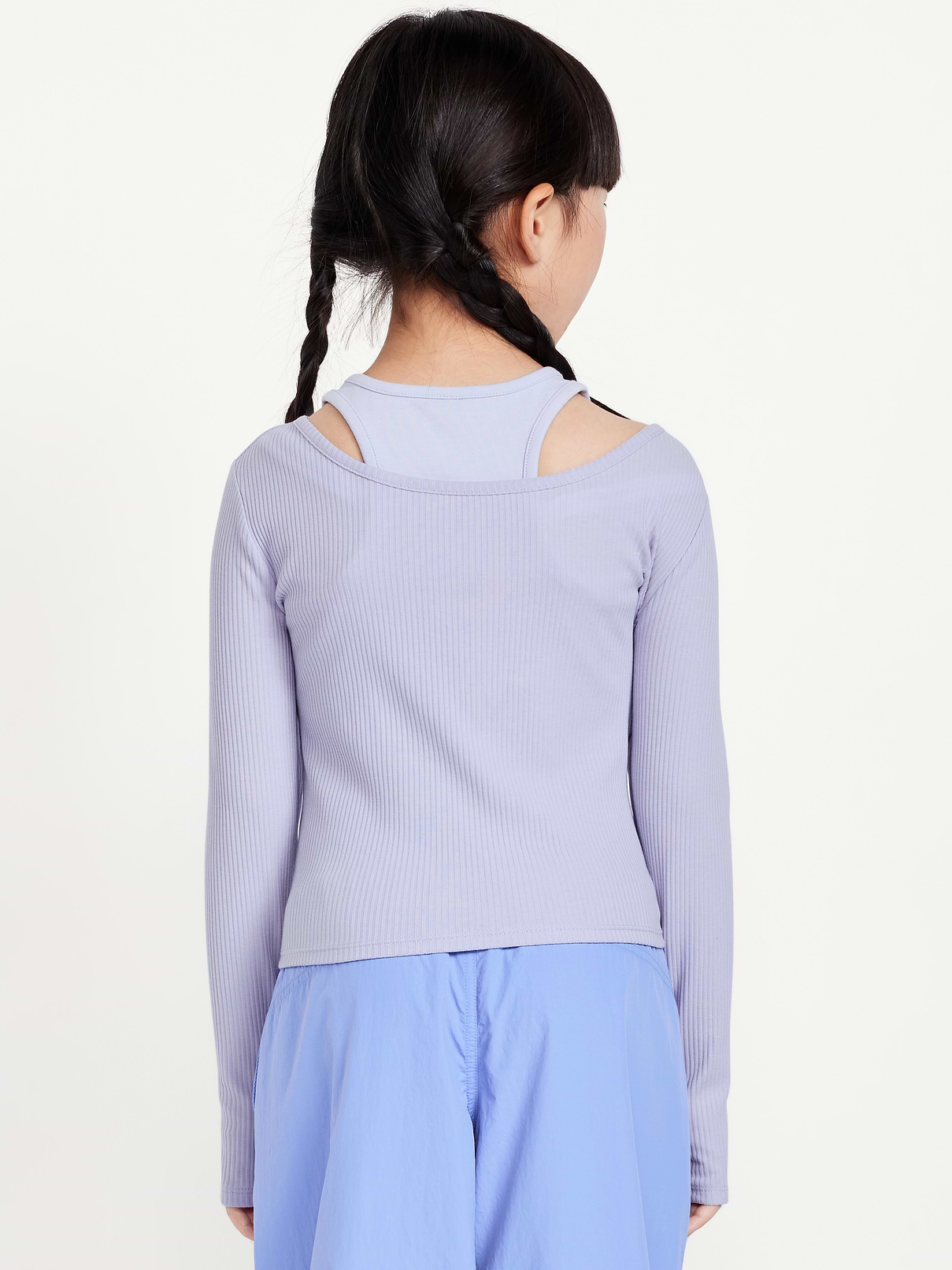 Image 2 of 2, 2-In-1 Ribbed Performance Top for Girls