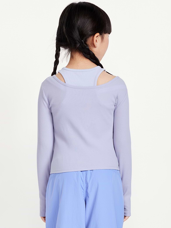 2-In-1 Ribbed Performance Top for Girls