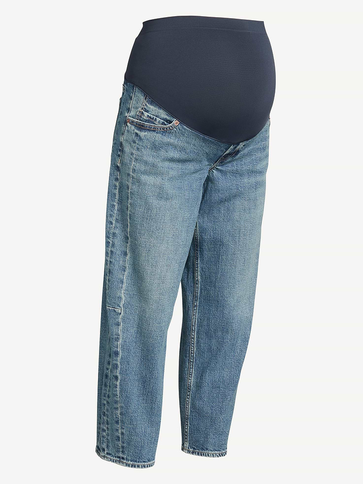 Image number 4 showing, Maternity Full Panel Barrel Ankle Jeans