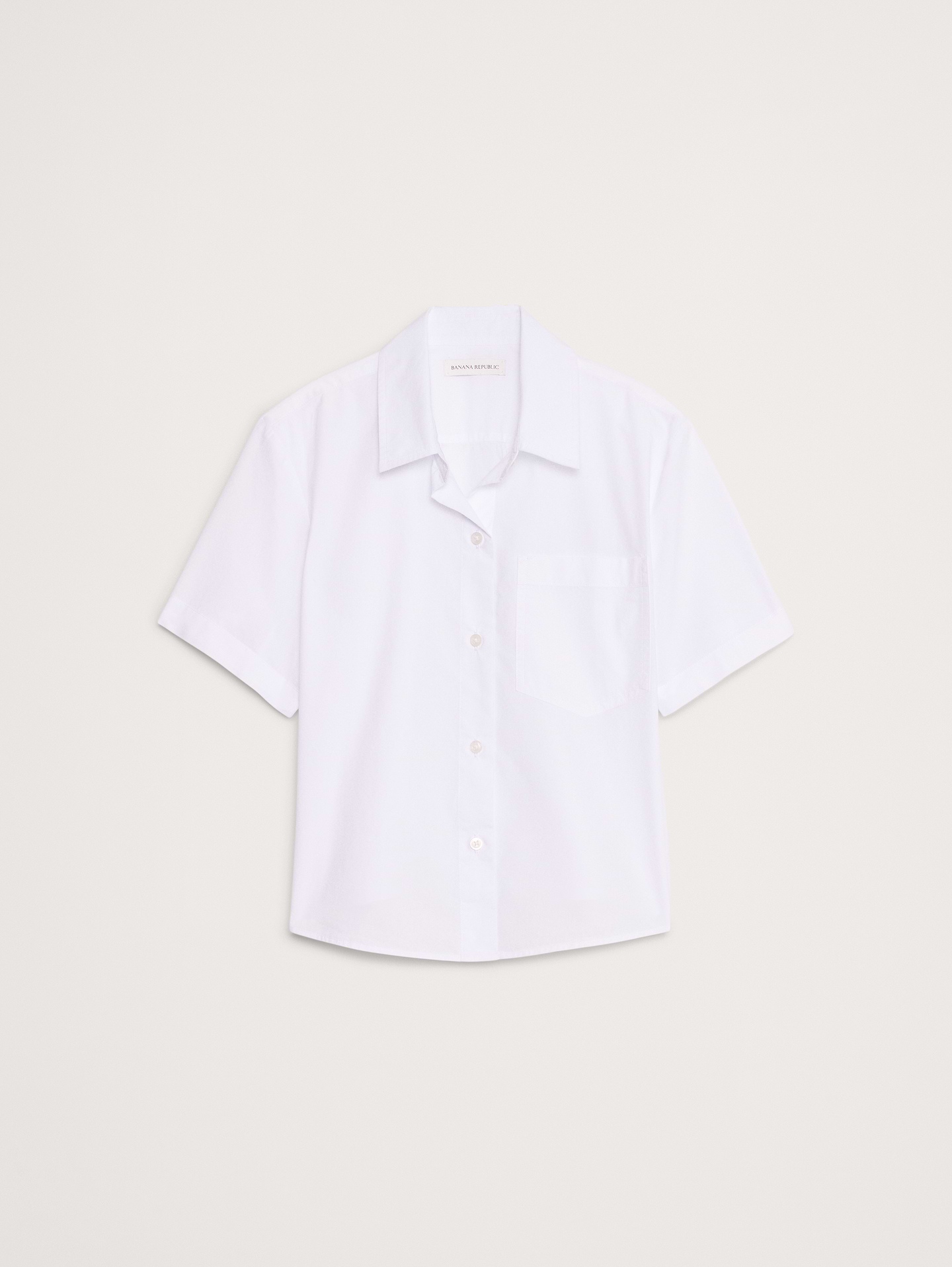 Image number 7 showing, Boxy Cotton Poplin Short-Sleeve Shirt