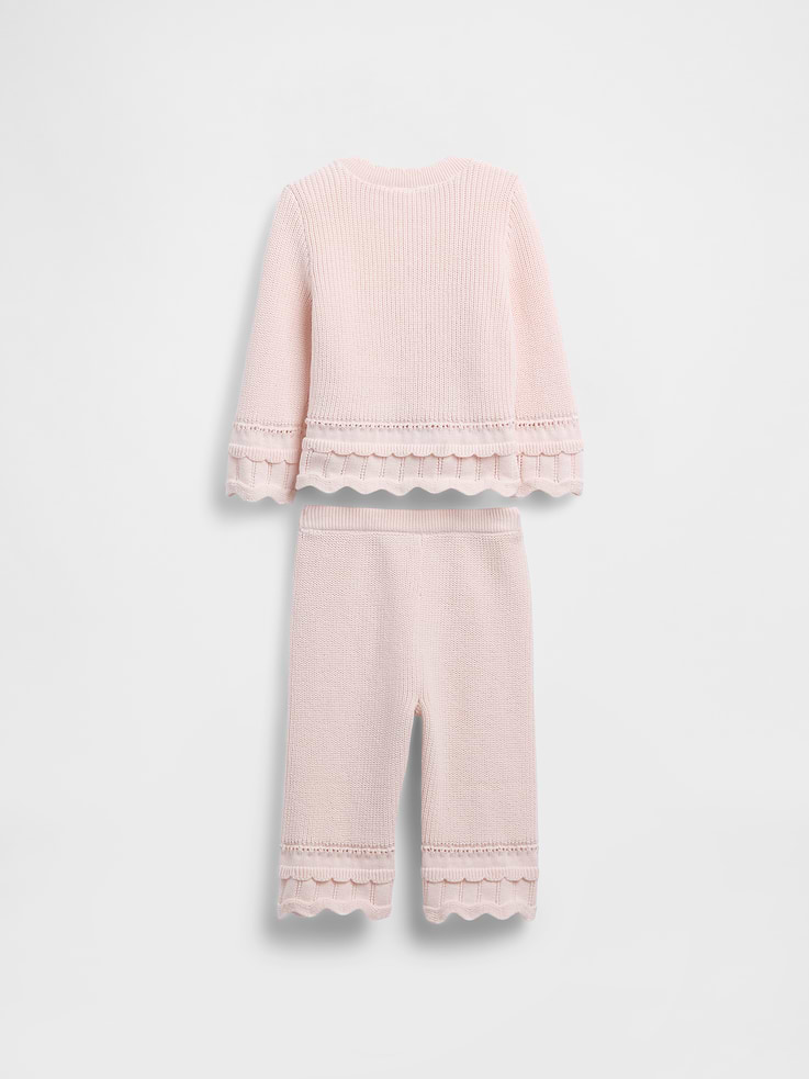 Image number 2 showing, Baby Scalloped Sweater Outfit Set