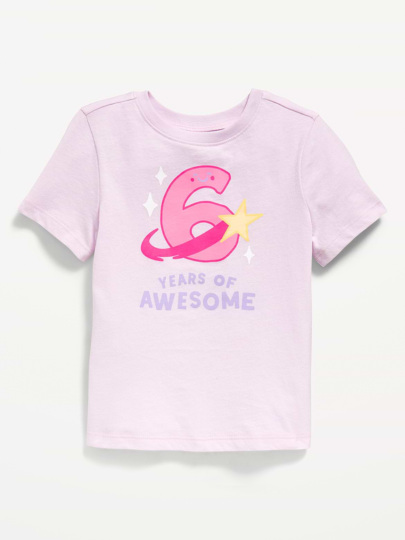 Birthday Graphic T-Shirt for Toddler Girls