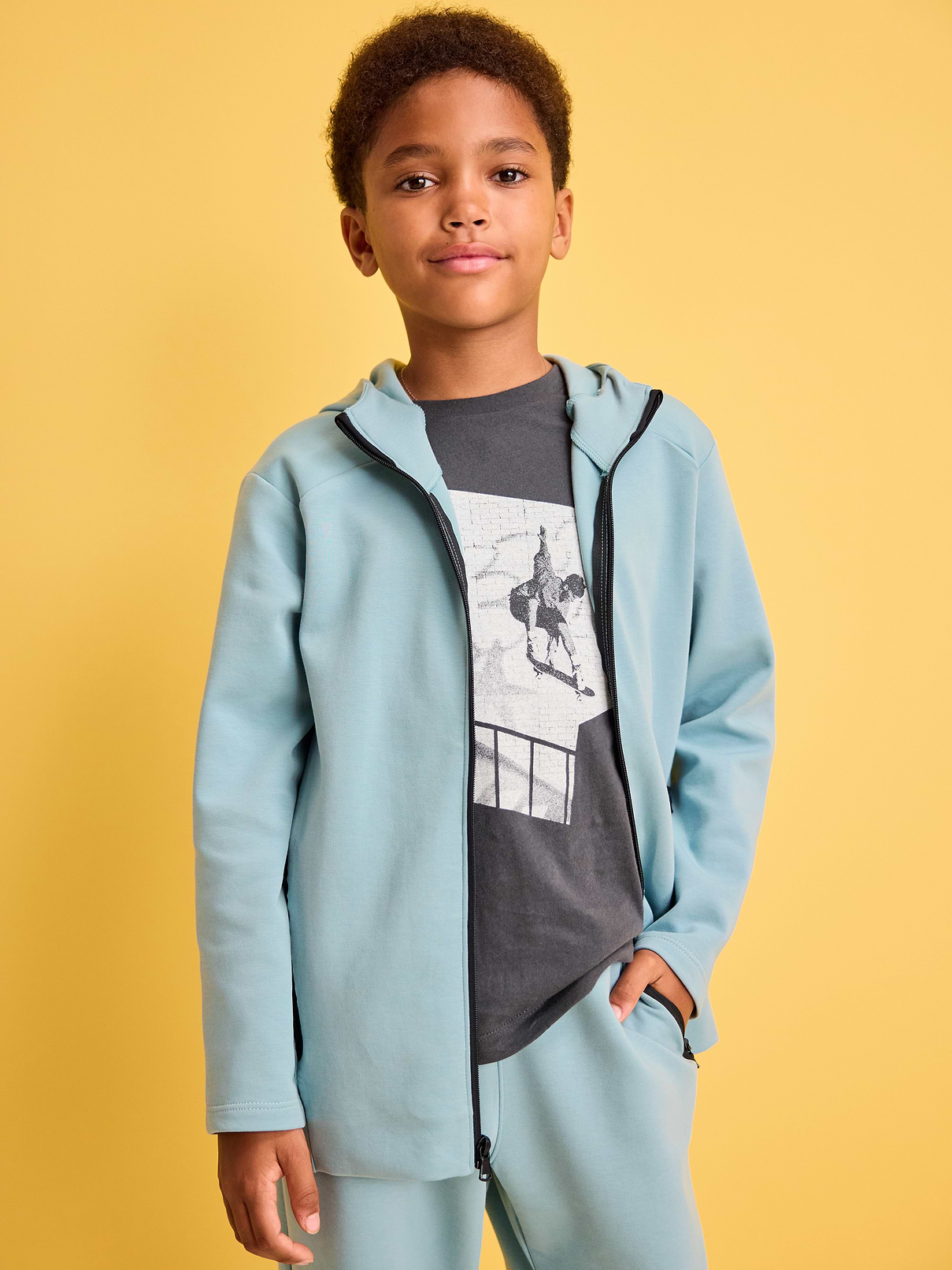 Image number 1 showing, Dynamic Fleece Zip-Front Hoodie for Boys