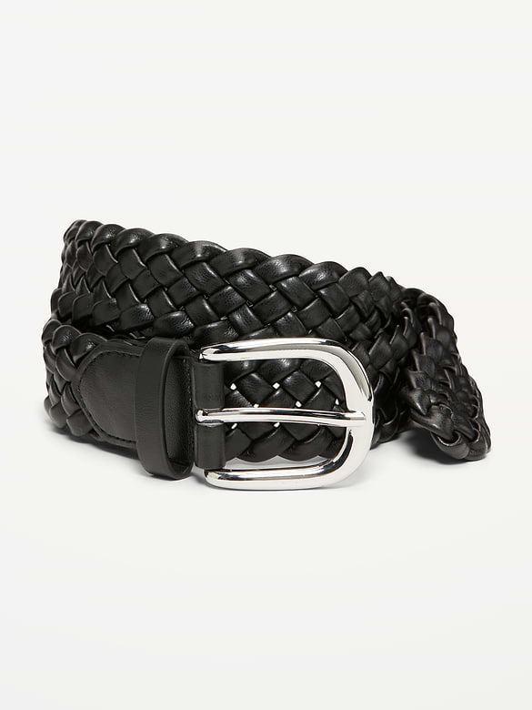 Ceinture tressée en similicuir pour femme