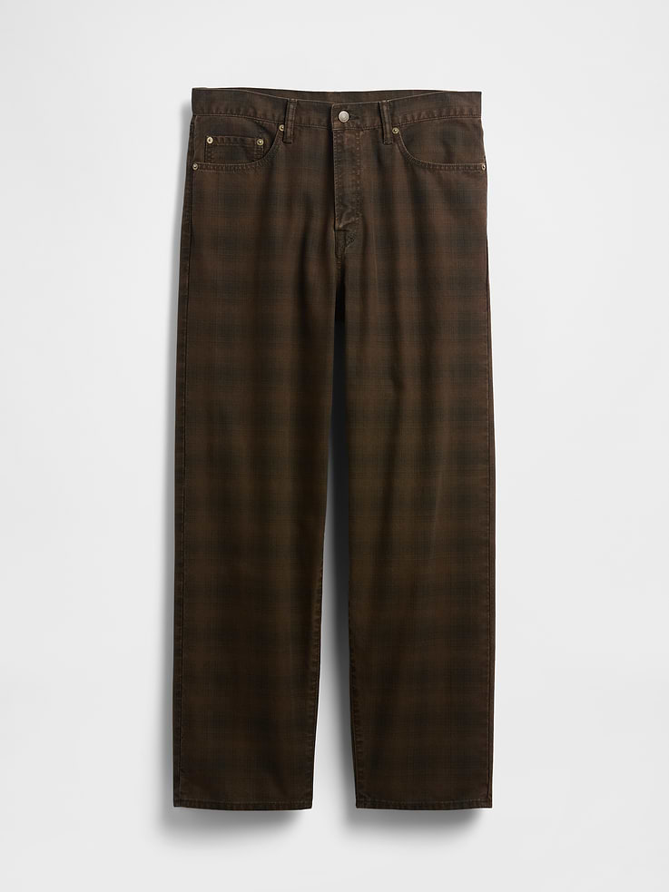 Image number 5 showing, Plaid Canvas Baggy Jeans