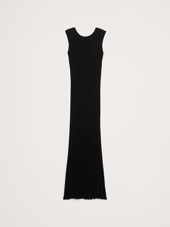Sculpted Ribbed Backless Maxi Dress