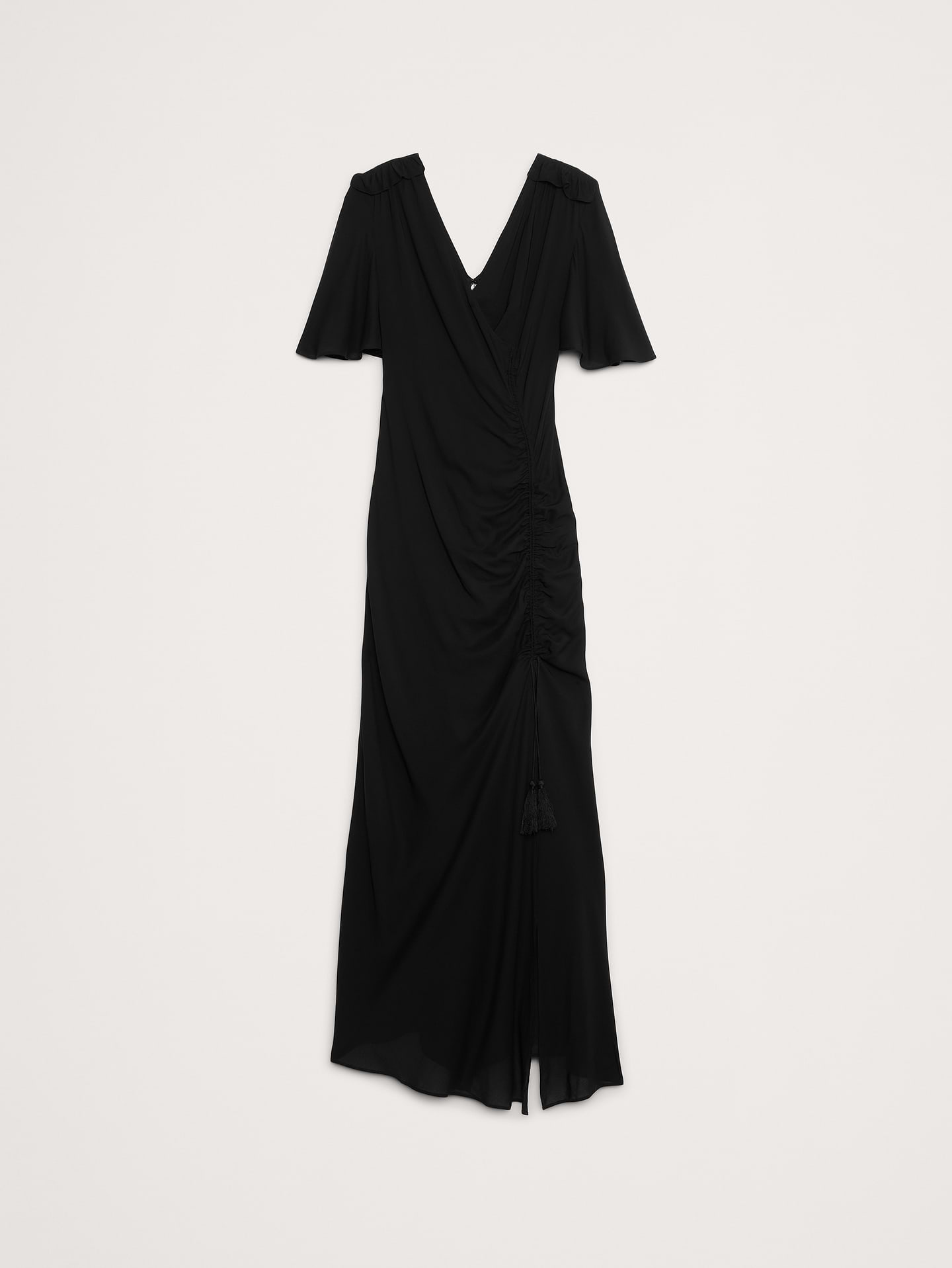 Image number 4 showing, Stretch-Crepe Flutter-Sleeve Maxi Dress