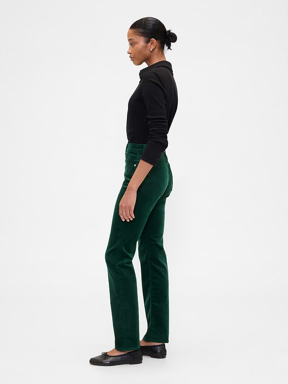 High Rise '90s Slim Straight Corduroy Pants