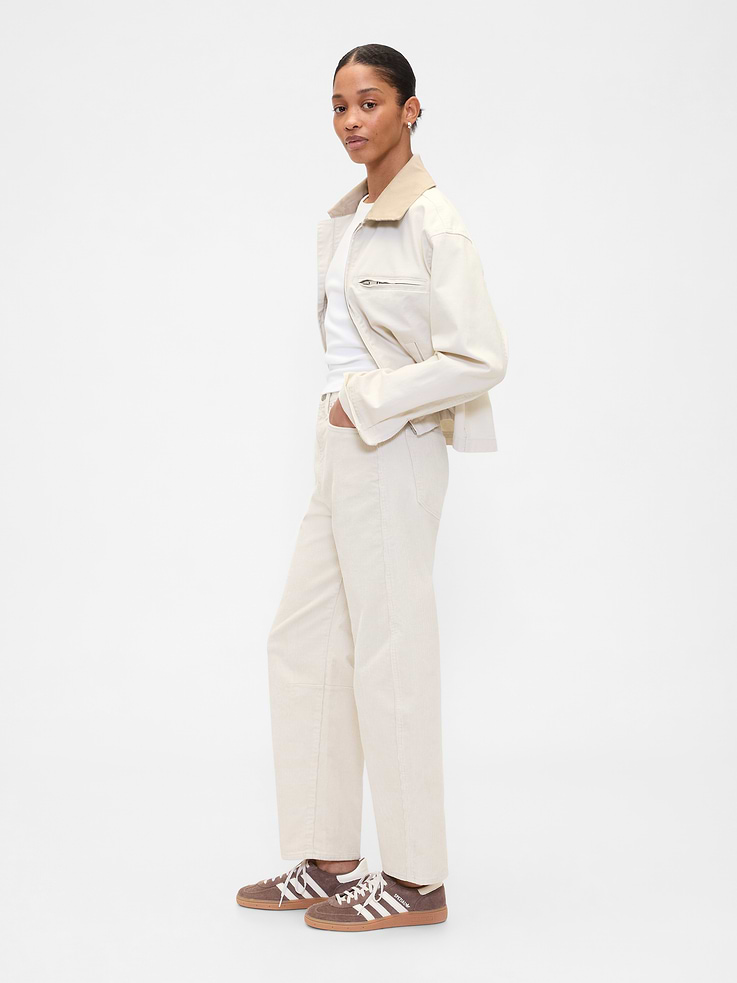 Image number 3 showing, High Rise Barrel Corduroy Pants