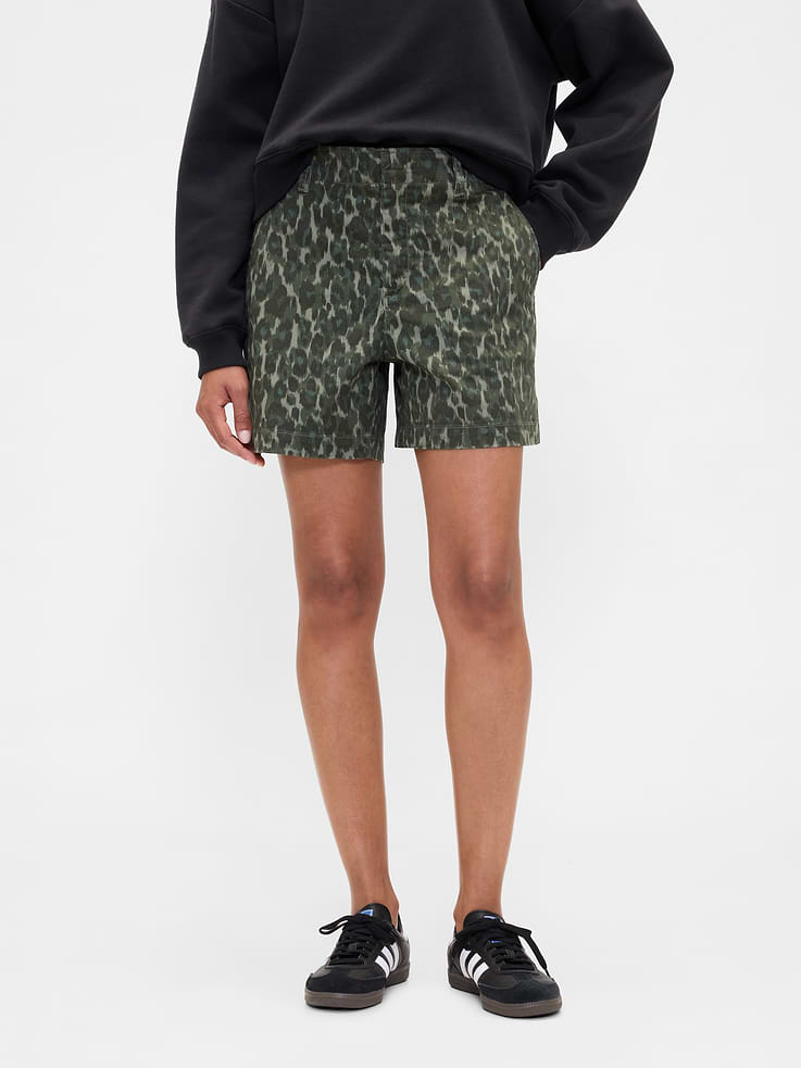 Image 2 of 7, 5" Mid Rise Downtown Khaki Shorts
