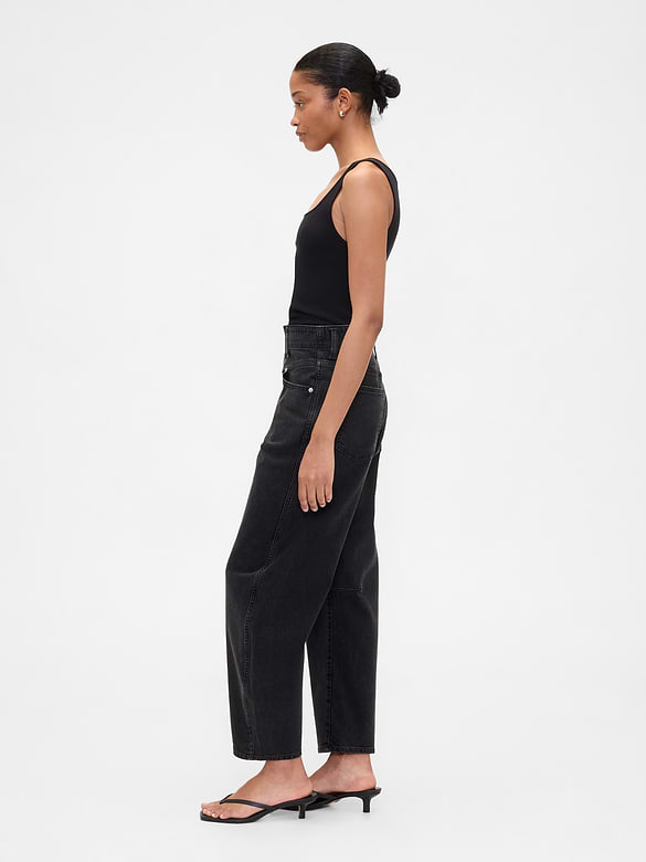 High Rise Barrel Jeans