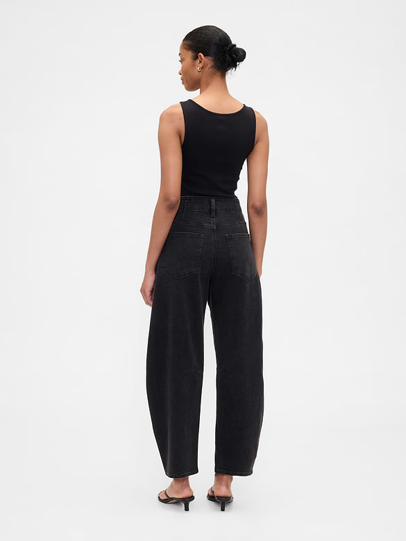 High Rise Barrel Jeans