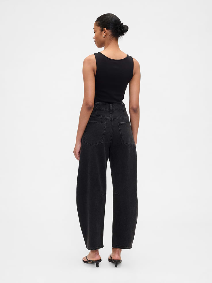 Image number 4 showing, High Rise Barrel Jeans