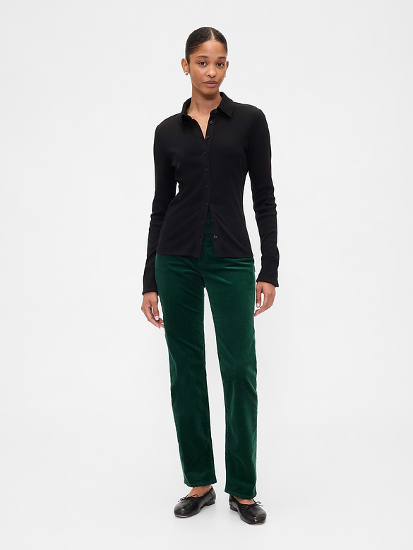 High Rise '90s Slim Straight Corduroy Pants