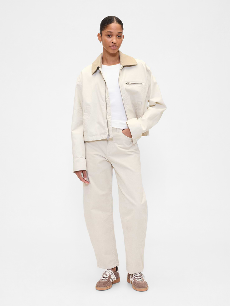 Image number 1 showing, High Rise Barrel Corduroy Pants
