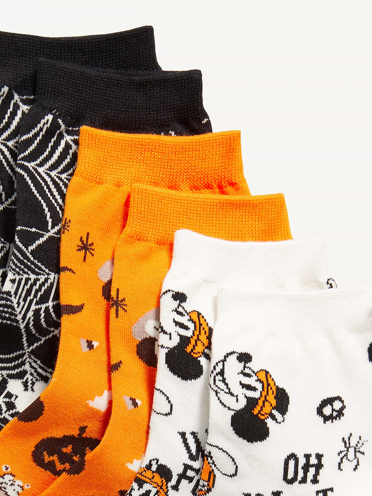 Image number 2 showing, Disney© 3-Pack Novelty Quarter Crew Socks for Women