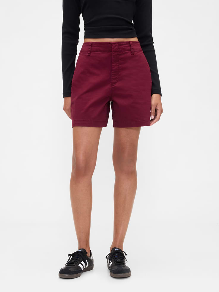 Image 2 of 7, 5" Mid Rise Downtown Khaki Shorts