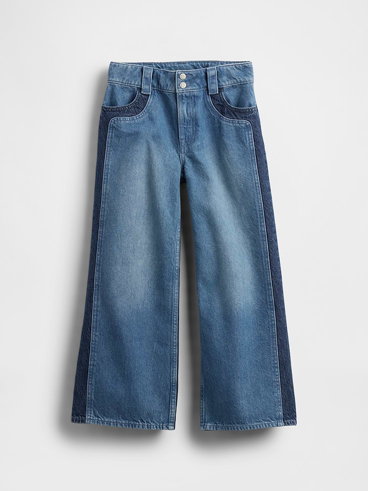 Image number 2 showing, Kids High Rise Stride Wide-Leg Ankle Jeans