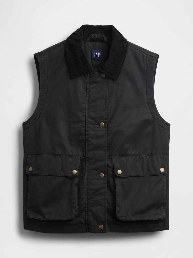 L'image numéro 5 présente Gilet campagnard en toile cirée