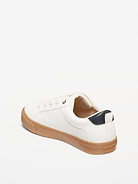 Image number 3 showing, Faux-Leather Gender-Neutral Lace-Up Sneakers for Kids