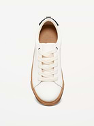 Image number 2 showing, Faux-Leather Gender-Neutral Lace-Up Sneakers for Kids