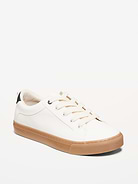 Image number 1 showing, Faux-Leather Gender-Neutral Lace-Up Sneakers for Kids