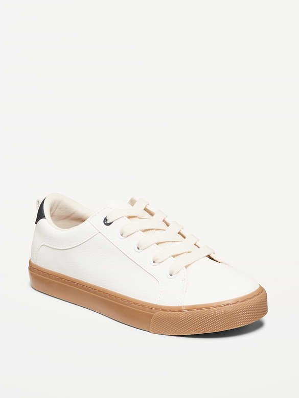 Chaussures de sport en similicuir à lacets unisexes pour enfant