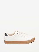 Image number 4 showing, Faux-Leather Gender-Neutral Lace-Up Sneakers for Kids