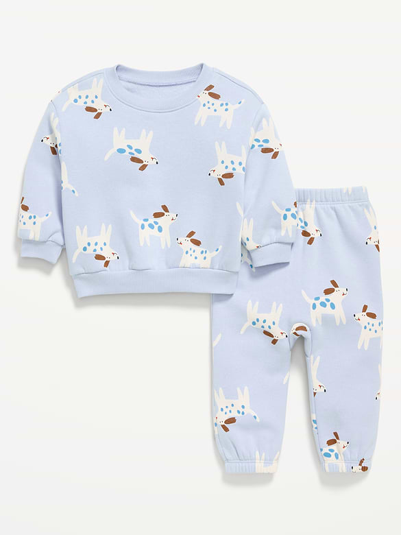 Printed Henley Sweatshirt and Sweatpants Set for Baby
