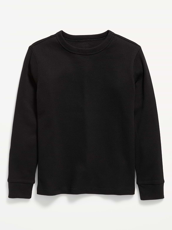 Long-Sleeve Waffle-Knit T-Shirt for Boys