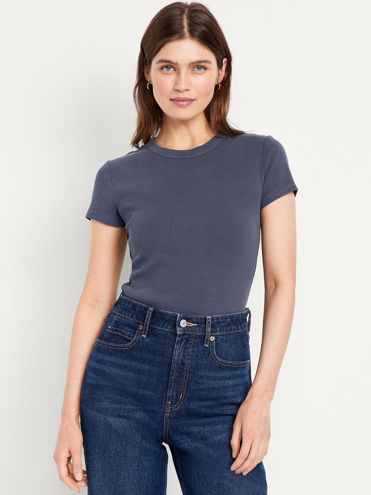 Snug Crop Ribbed T-Shirt | Old Navy