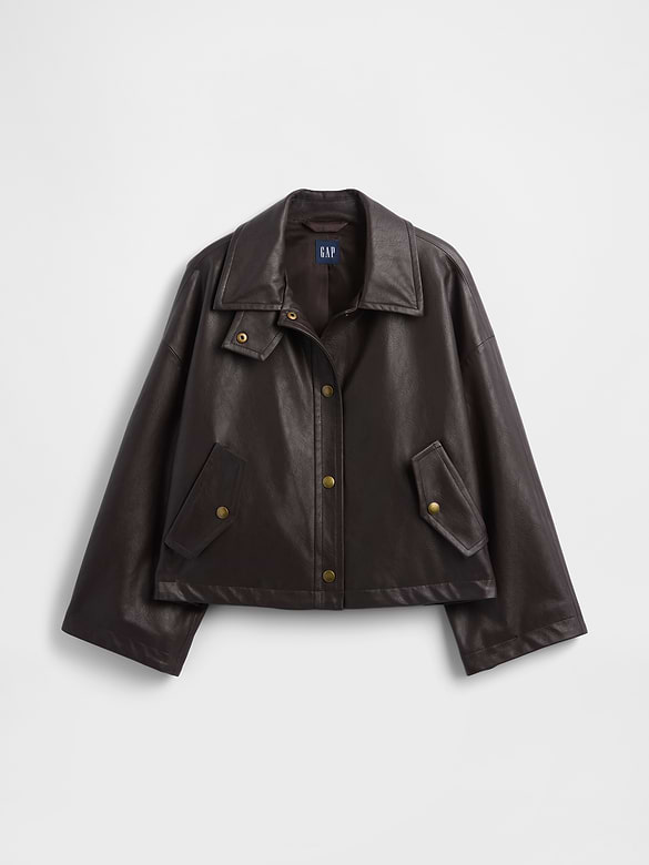 Vegan Leather Swing Jacket