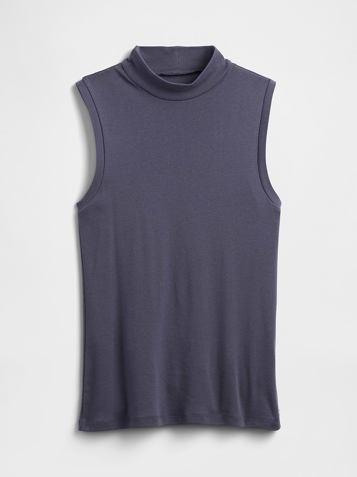 Image 5 of 5, Modern Ribbed Mockneck Tank Top