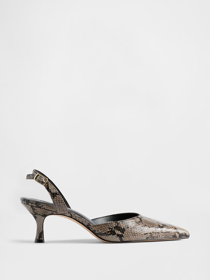 Image number 1 showing, Slingback Kitten Heels