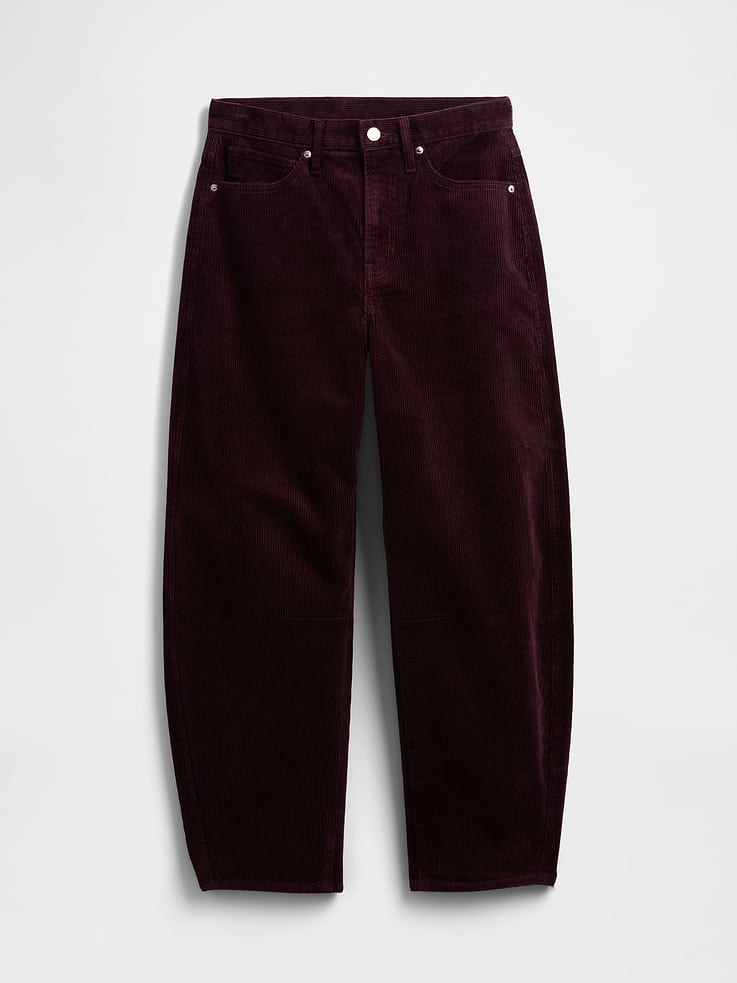 Image number 7 showing, High Rise Barrel Corduroy Pants