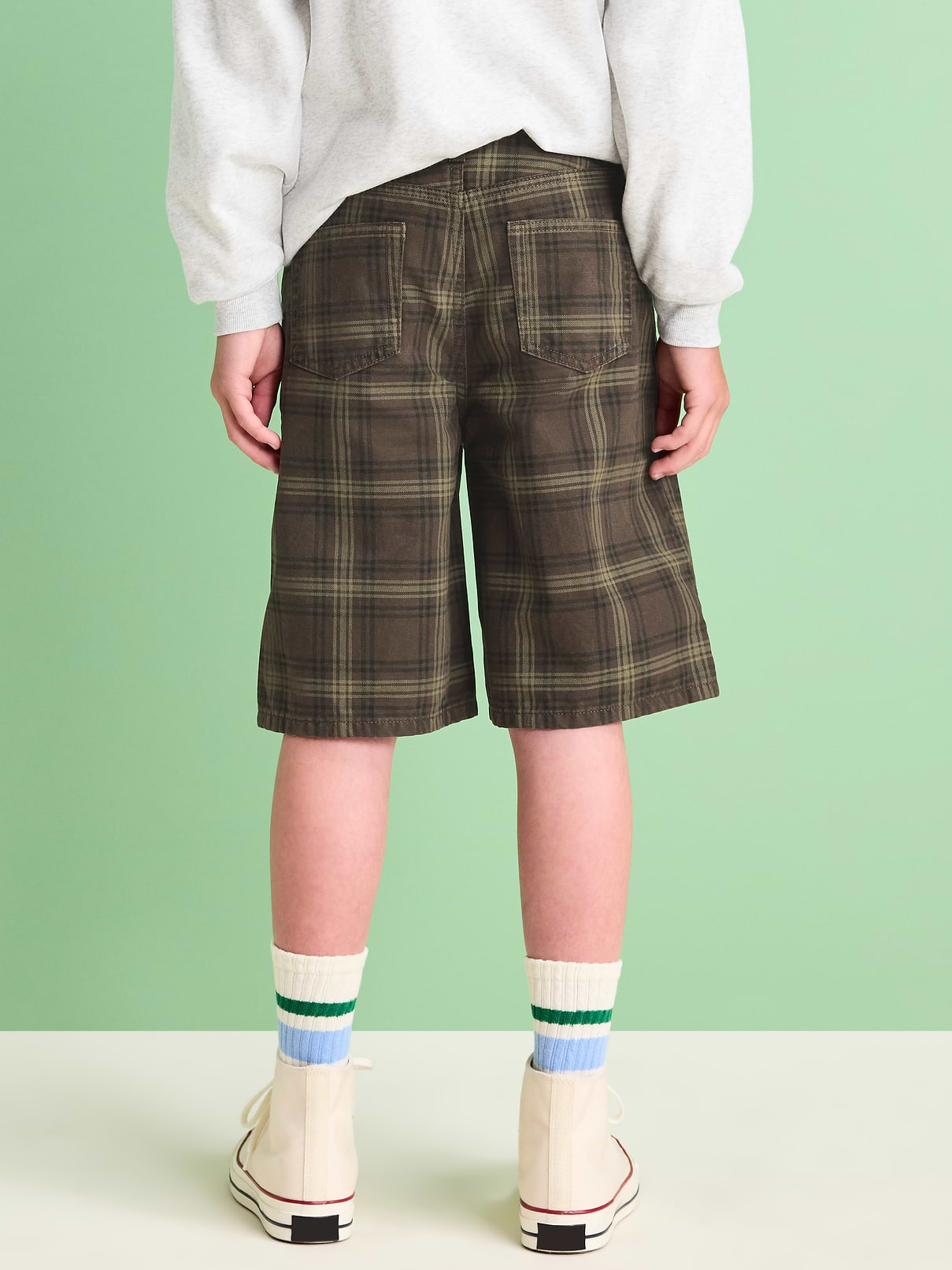 Image 2 of 5, Below Knee Baggy Canvas Shorts for Boys