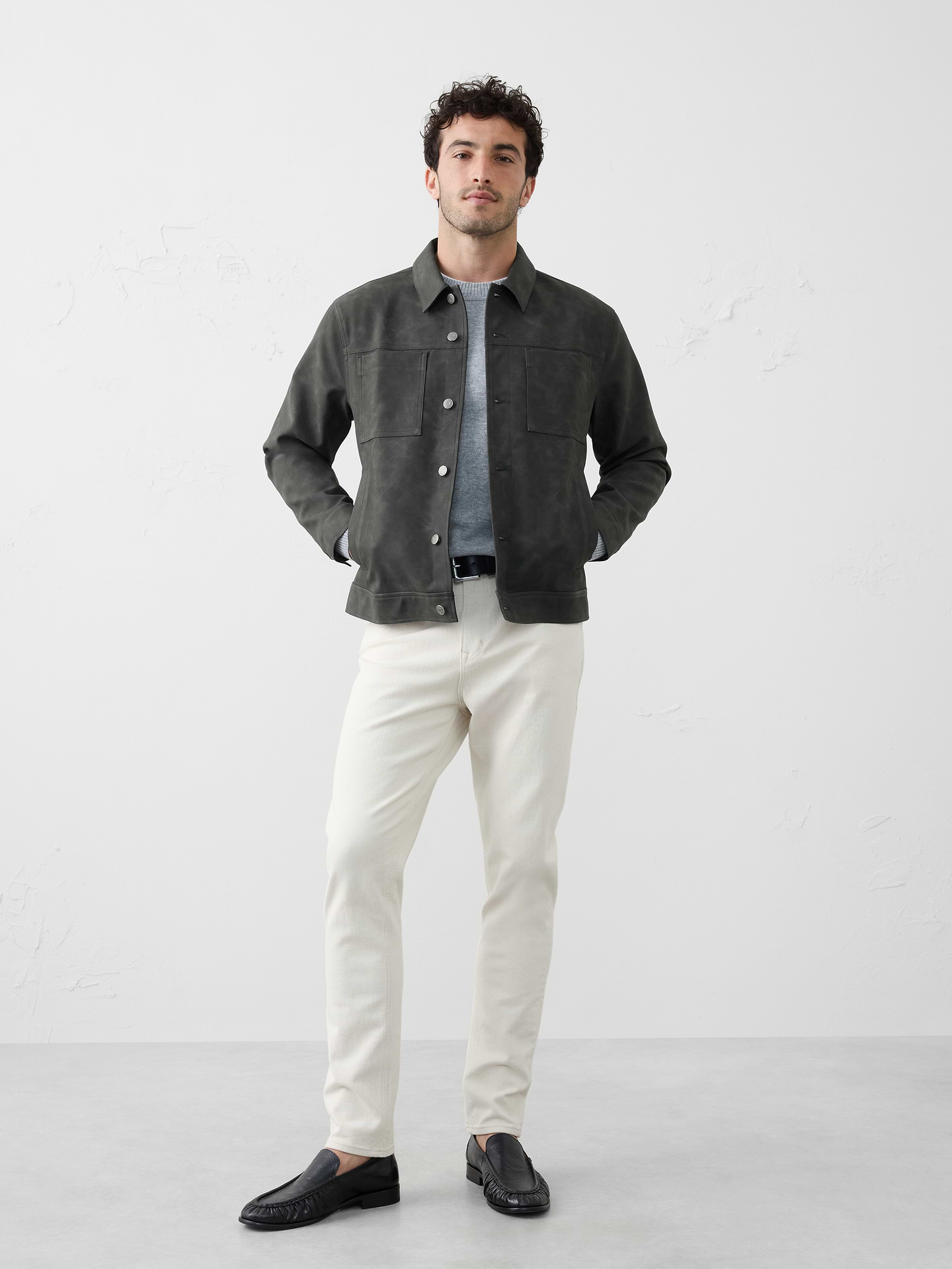 Banana Republic Factory Men's Vegan Leather Trucker Jacket