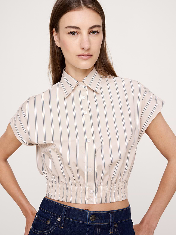 Cotton Poplin Cropped Shirt