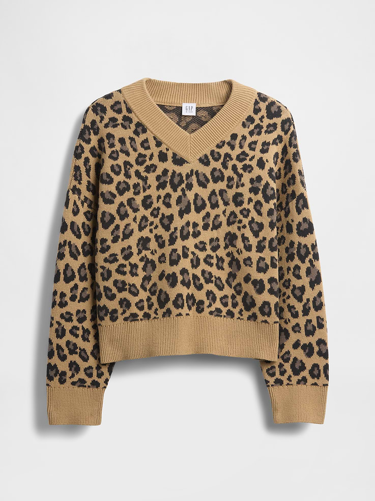 Image number 2 showing, Kids Boxy V-Neck Sweater