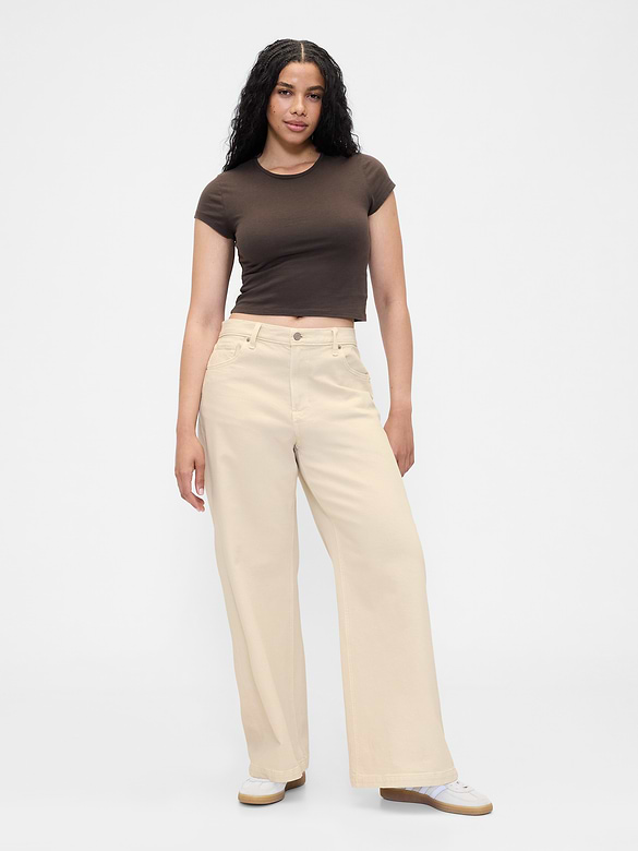 High Rise Stride Wide-Leg Jeans