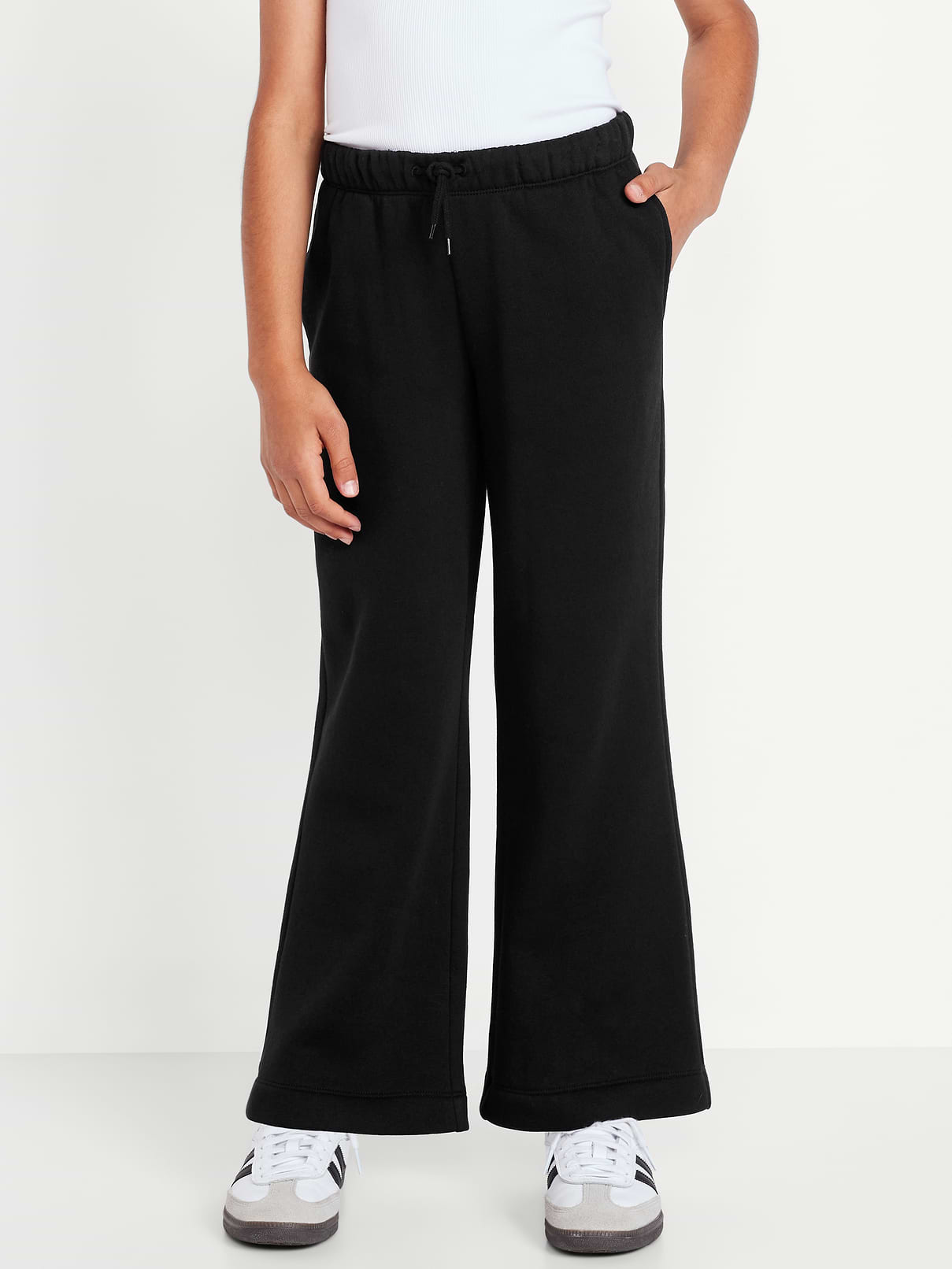 Image number 1 showing, Favorite Fleece High-Waisted Wide-Leg Sweatpants for Girls